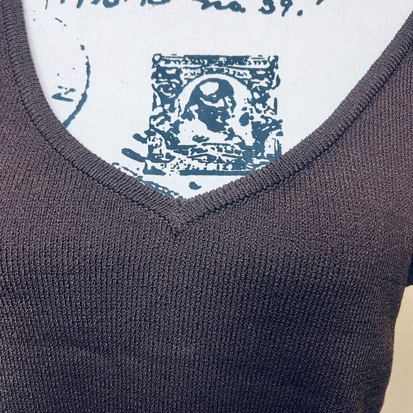 St John Chocolate brown Santana ruffle knit skirt set - Picture 5 of 8